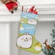 thumbnail image 2 of Molang Tema: Calcetines de Navidad, fino lino blanco para colgar en escaleras y chimenea, decoración navideña para el hogar, regalo de Navidad. 45cm × 32cm, 2 of 5