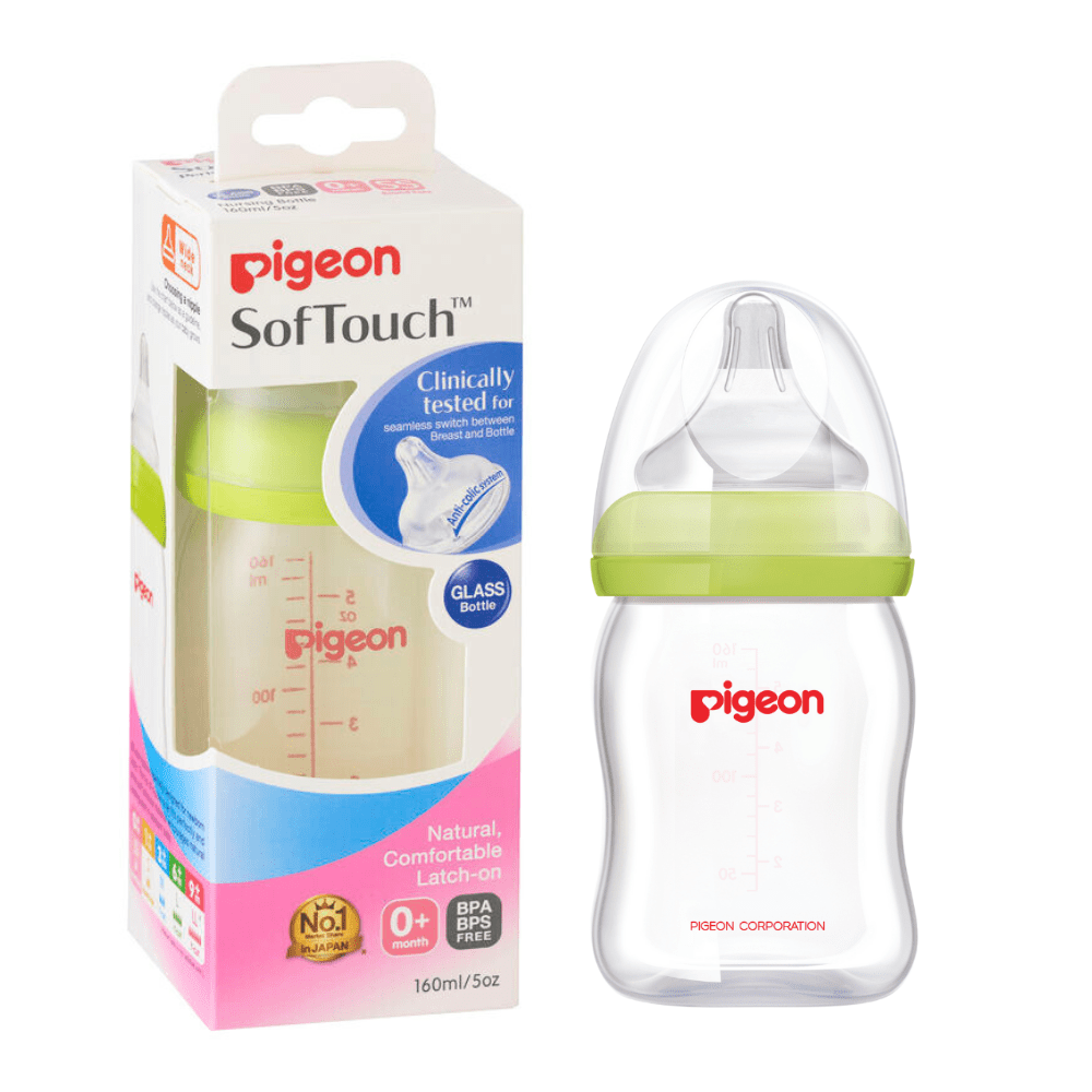 Pigeon - Mamadera Anti-cólicos Softouch Vidrio 160 Ml