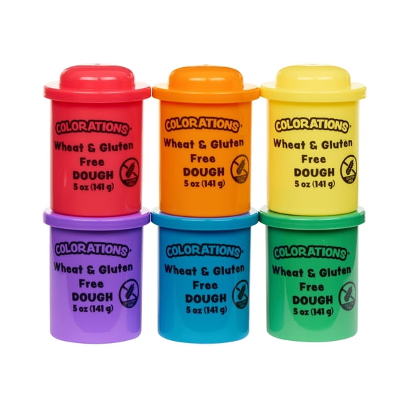 Play Dough Colorations Classic, sin trigo ni gluten, 150 ml, 6 colores