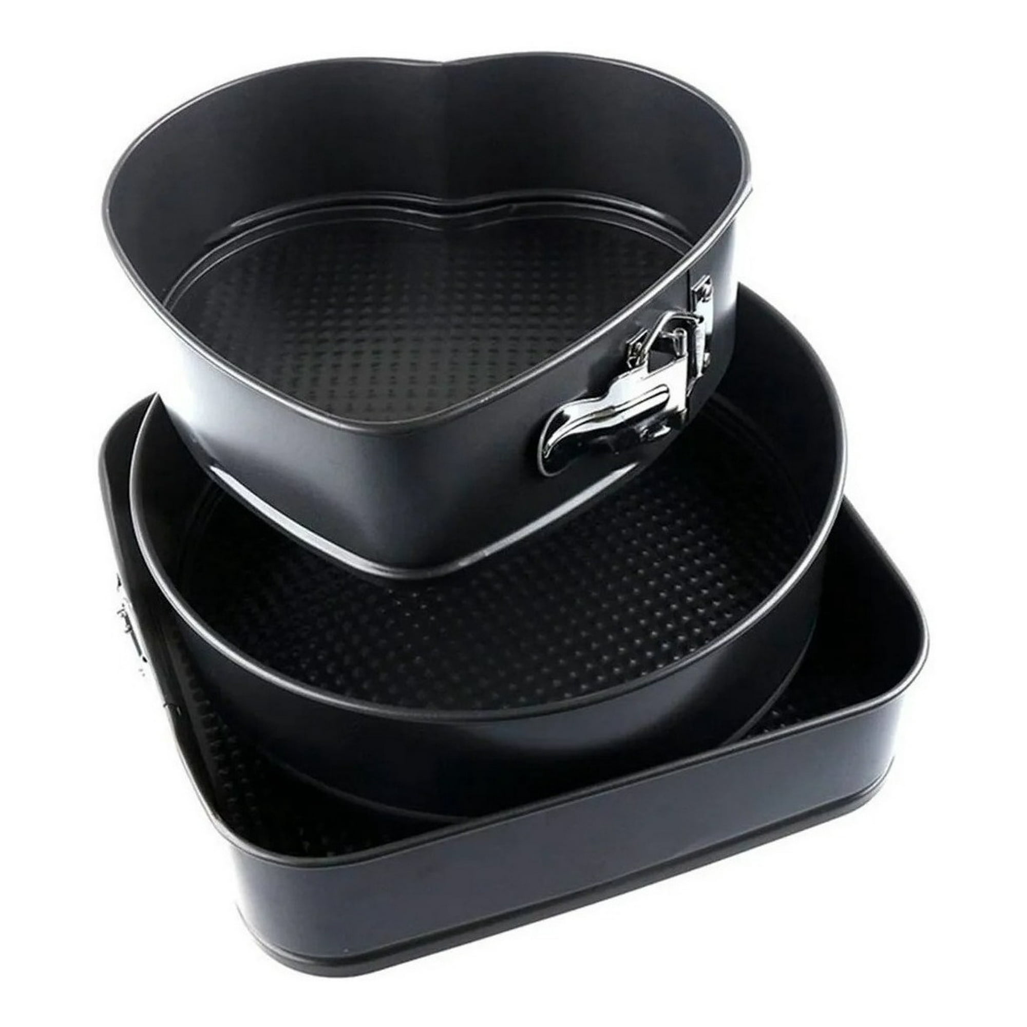 Genérico - 3 Moldes Repostería Queques Tortas Antiadherente Desmontable