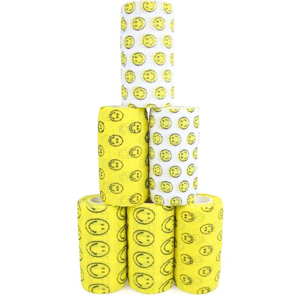 Venda cohesiva autoadhesiva KEQCQE de 4 pulgadas, 6 rollos