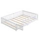 thumbnail image 1 of full Size Floor Bed with Door,Solid Wood Platform Bed Frame with Fence,Suitable for children,Pine Wood,White, 1 of 3