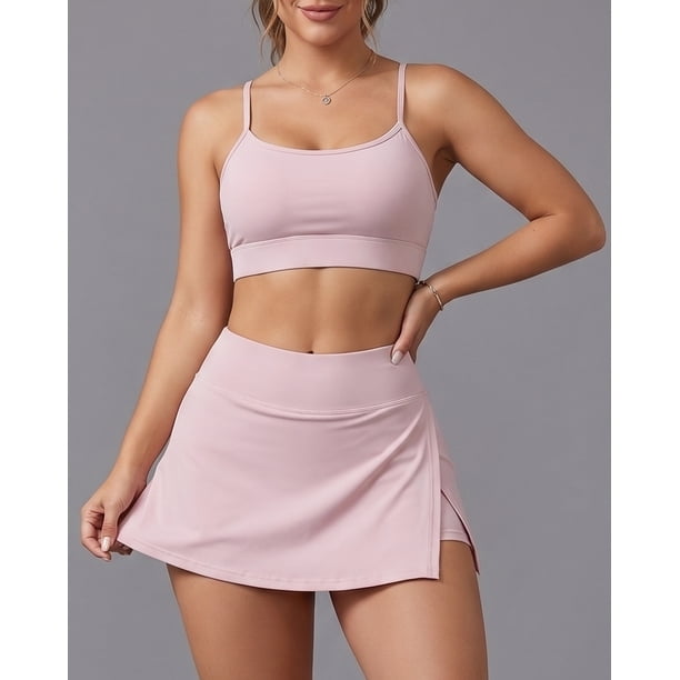 Set Deportivo 2 Piezas Falda Short Y Peto Tenis Padel Mujer