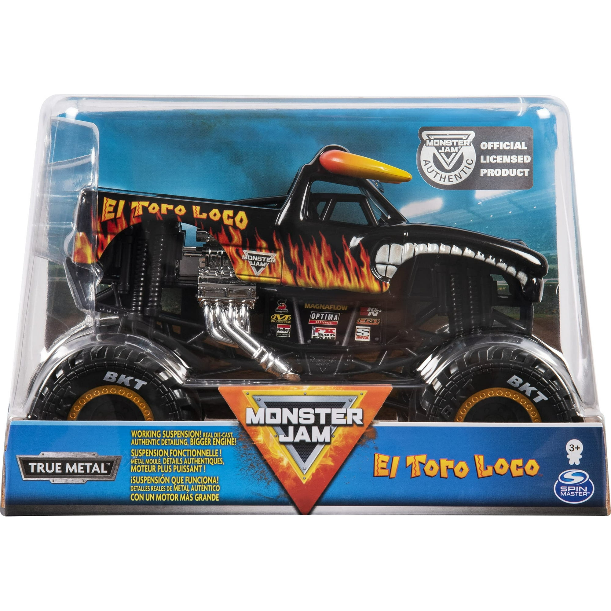 Monster Truck Monster Jam El Toro Loco A Escala 1:24 Fundido A Presión