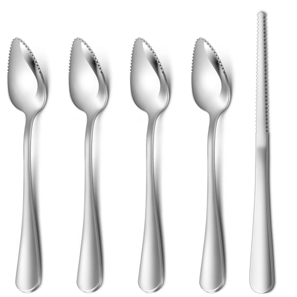 Juego de 4 cucharas y cuchillos para pomelo Hiware
