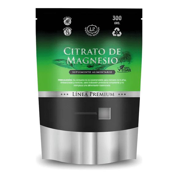 Citrato De Magnesio Puro En Polvo X 300 Gramos Sin Sabor