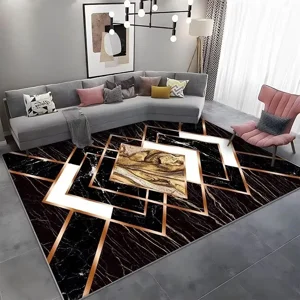 Casadeliacl - Alfombra 180X200 Moderna Elegante Decorativa Tf Cadeneta / Negra / 1.8 M