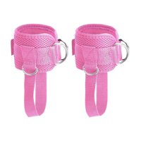 Magideal - 1 Par De Correas De Tobillo Para Fijación De Máquinas De Cable, Neopreno Ajustable Y Cómodo Para Piernas, Glúteos, Entrenamiento De Caderas Para Mujer Rosa Con Rejilla