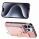 thumbnail image 3 of Funda Magnética para iPhone 16 Pro con Billetera y Anillo, Protector Resistente Rosa, 3 of 6