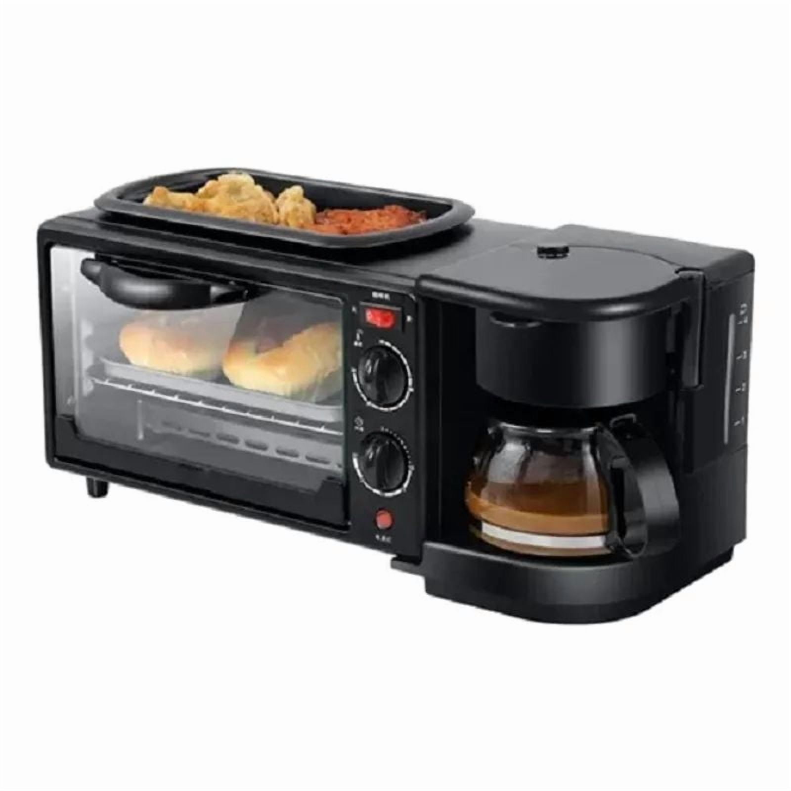 Genérico - Máquina De Desayuno Multifunción 3 En 1 Horno Eléctrico, Cafetera Y Sartén