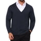 thumbnail image 1 of INSPIRE CHIC Suéteres de Punto con Botones y Bolsillos para Hombre de Cuello en V y Manga Larga Talla L Azul Marino, 1 of 5