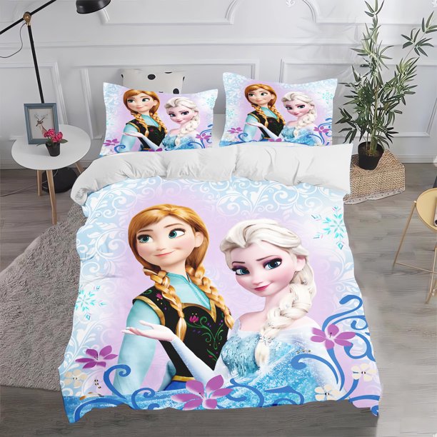 Elsa Princess Aina Frozen Christmas Gifts 3D Children'S Bedding Set 3-Piece 1 Quilt Cover Comforte 100% Polyester Anime Home