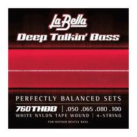 La Bella - Set Bajo Eléctrico Flat White Nylon 4 50-100 760Thbb