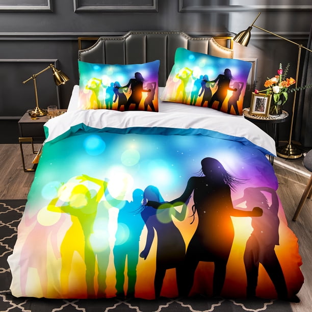 Madden DJ Bedding Set Twin Full Size Kawaii Bed Set Aldult Kid Bedroom Duvetcover Sets Rainbow Bed Sheets