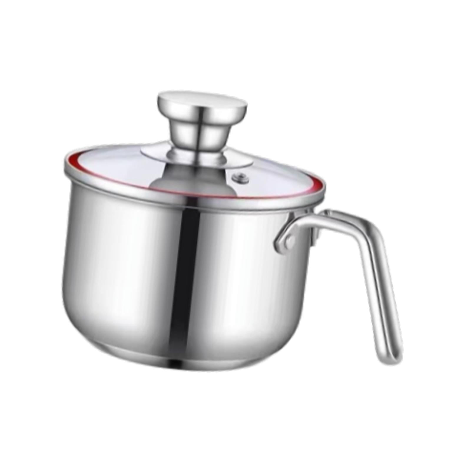 Bothyi - Cacerola De Leche Con Tapa, Cacerola De Acero Inoxidable Para Salsa De Restaurante, Leche Hirviendo