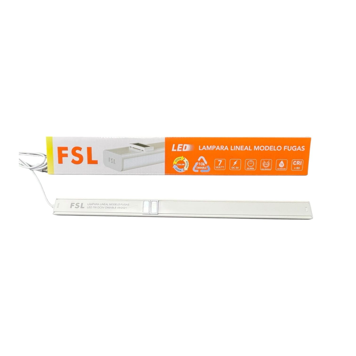 Lámpara Lineal Fugas Led 7w Dc5v 3tonos (3000k4000k/6500k)fsl