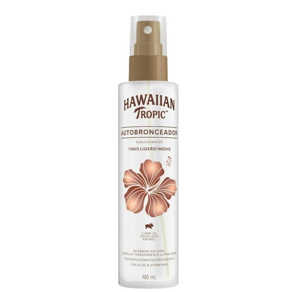 Autobronceante Hawaiian Tropic sunless water tono ligero, 190 ml
