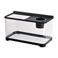 Ioensy - Vista Completa De Pescado Betta Vista Completa De Hábitat Apilable Caza Fish Bowl Para Frog Black