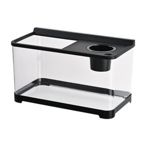 Ioensy - Vista Completa De Pescado Betta Vista Completa De Hábitat Apilable Caza Fish Bowl Para Frog Black