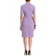 thumbnail image 3 of INSPIRE CHIC Vestido de Tubo para Mujer con Cuello en V, Mangas Cortas, Ajustado para el Trabajo, Midi, Violeta XL, 3 of 5