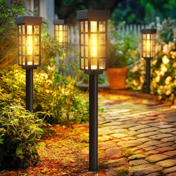Luces solares para sendero PASAMIC de 24" - paquete de 8, impermeables IP65