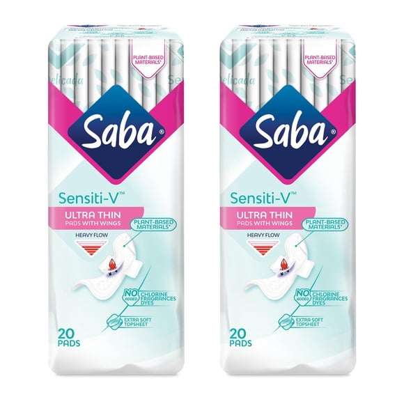 Toalla Sanitaria Saba Sensiti‑V Ultra Delgada con Alas – 40 unidades