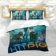 thumbnail image 5 of Hitpig Conjunto de sábanas temático, trío de piezas, cómodo y amigable con la piel, diseño único, regalo de decoración para el hogar para familiares, amigos y fans, 90 cm * 190 cm, 5 of 6