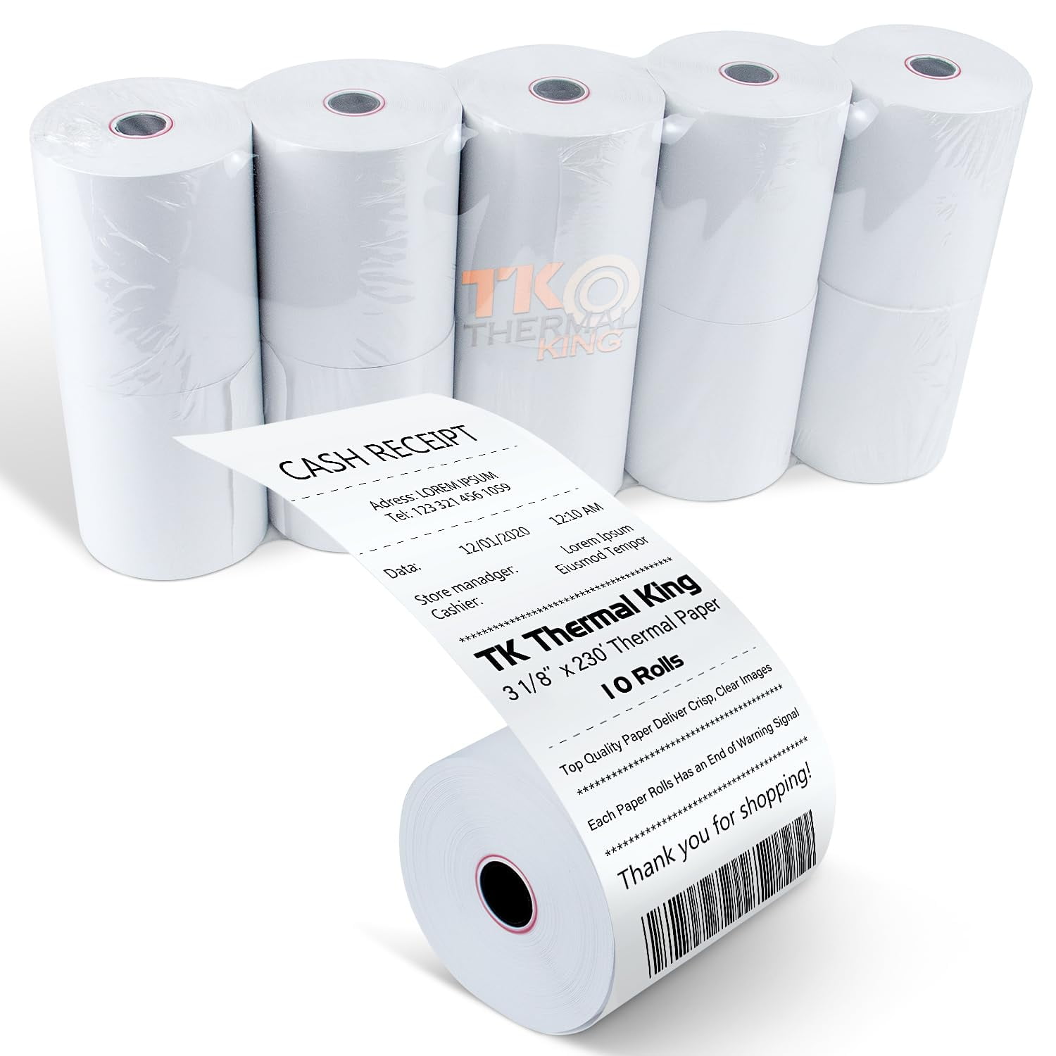 Papel Térmico Tk Thermal King 3,125 X 70 M Para Caja Registradora
