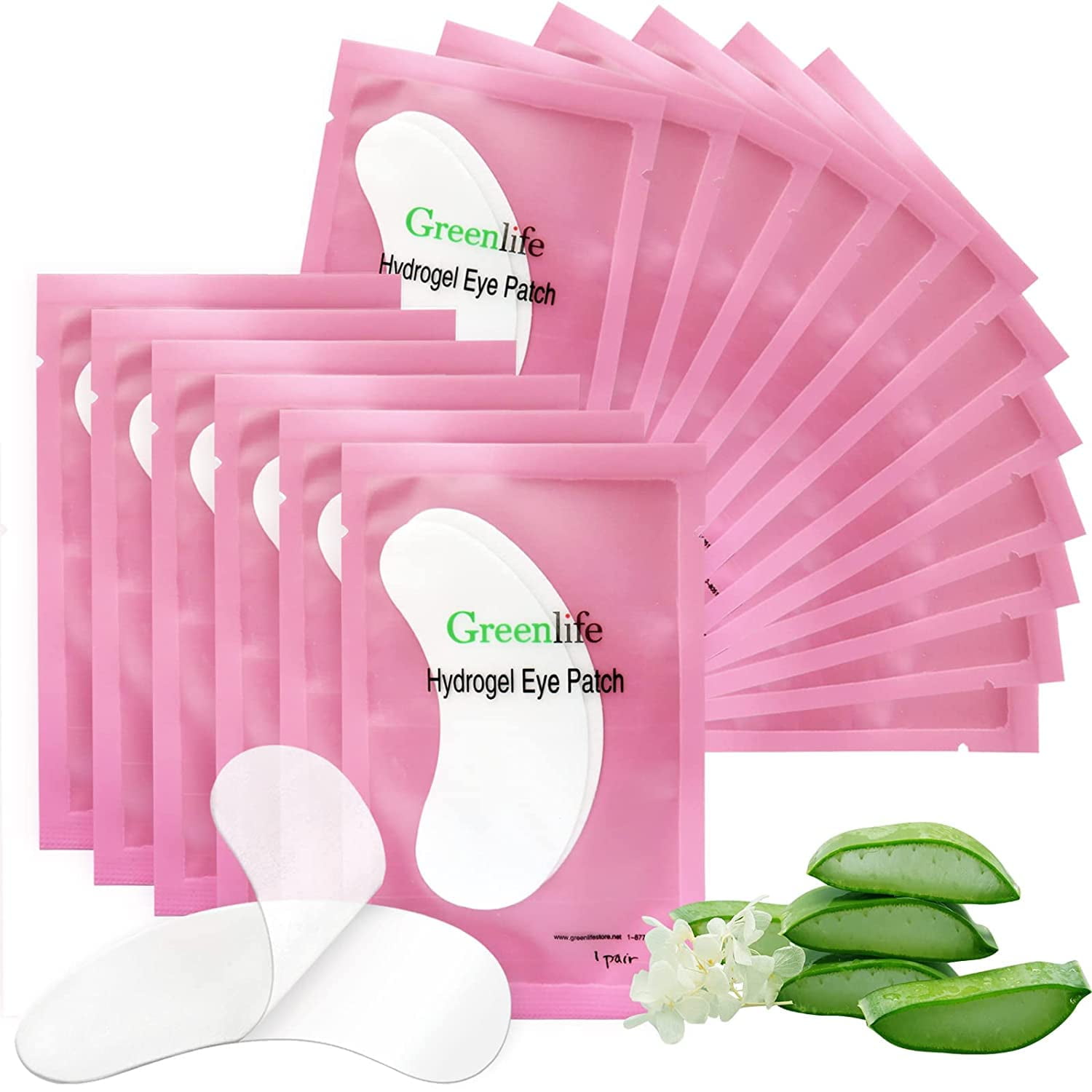 Parches De Gel Para Ojos Greenlife Natural Hidrogel 100 Pares Con Colágeno