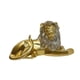 thumbnail image 1 of Adorno de León, estatua artesanal, decoración de regalos, escultura de estatuilla de resina moderna para mesa, estudio, encimera, estantería de cocina dorado, 1 of 5