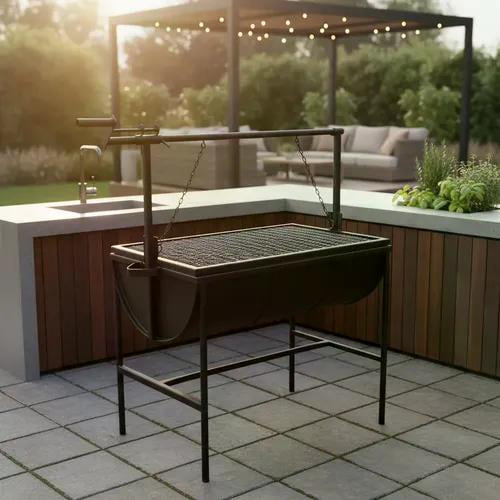 Santa Parrilla - Parrilla A Carbon Movil Con Levante Fijo 90x60cm