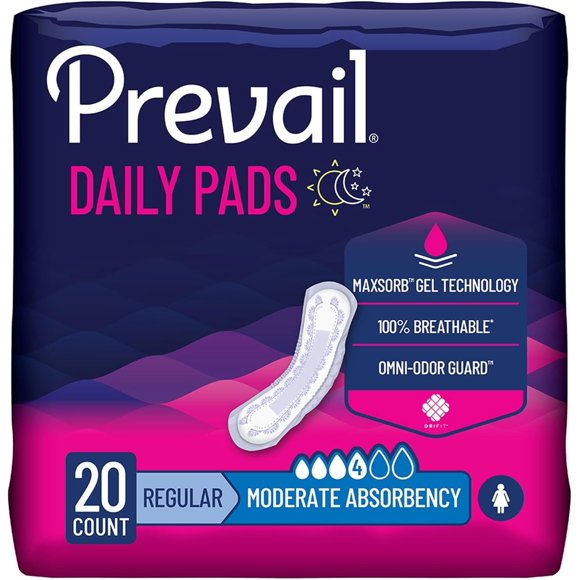 Toallas para Incontinencia Prevail Absorción Moderada 23.5 cm 20 unidades