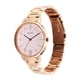 thumbnail image 3 of Reloj Titan para mujer, analógico, de acero inoxidable, esfera dorada, correa roja, 3 of 5
