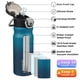 thumbnail image 2 of Botella de agua aislante BJPKPK de 18 onzas con pajita de acero inoxidable de doble pared, sin BPA, termo a prueba de fugas con tapa abatible con cierre y boquilla de silicona suave, negro índigo, 2 of 6