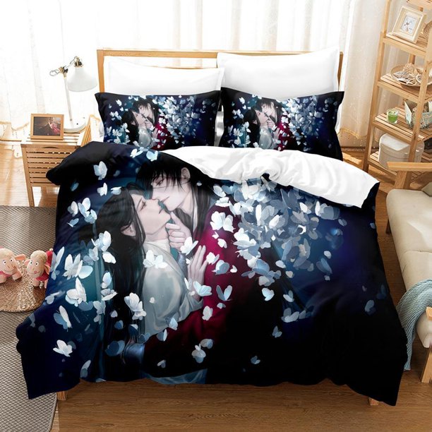 Heaven Official's Blessing Tian Guan Ci Fu Bedding Set Cartoon Anime three-piece set Adult Kid Bedroom Duvet cover Sets Bed Sheets