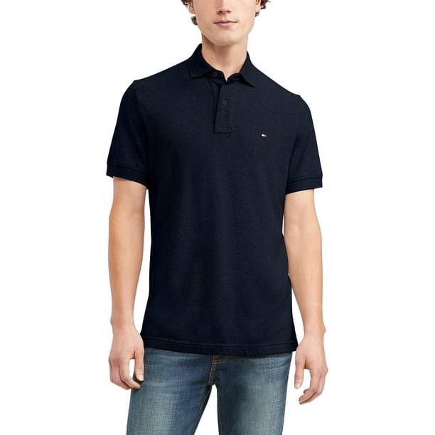 Polo Tommy Hilfiger, corte clásico, azul marino, jaspeado