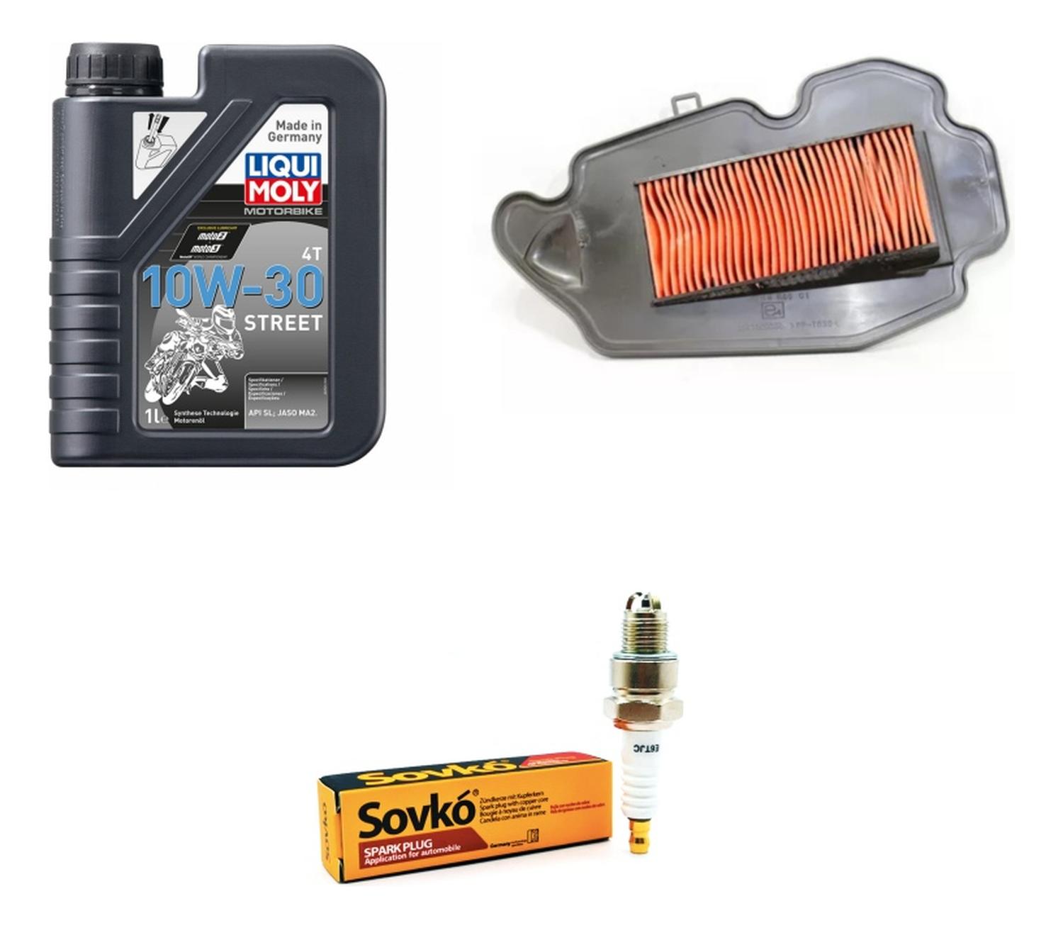 Liqui Moly - Kit Mantencion Honda Dio 110 / Aire + Bujia + Aceite