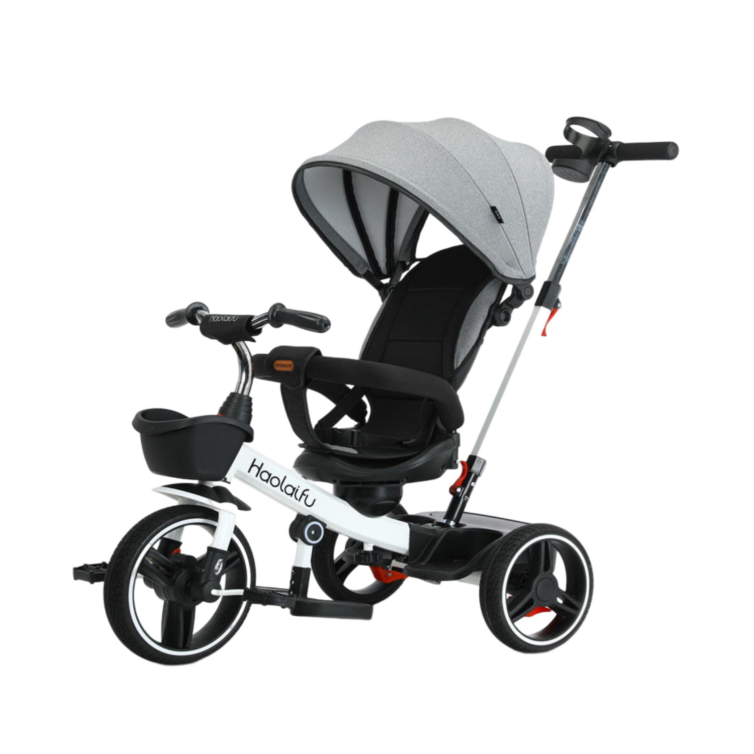 Mundo Online - Triciclo Coche 4 En 1 Plegable Reclinable 360° Blanco