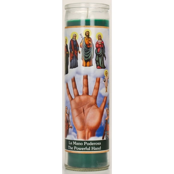 Vela Religiosa Prayer Candle Company Mano Poderosa 8 in Verde