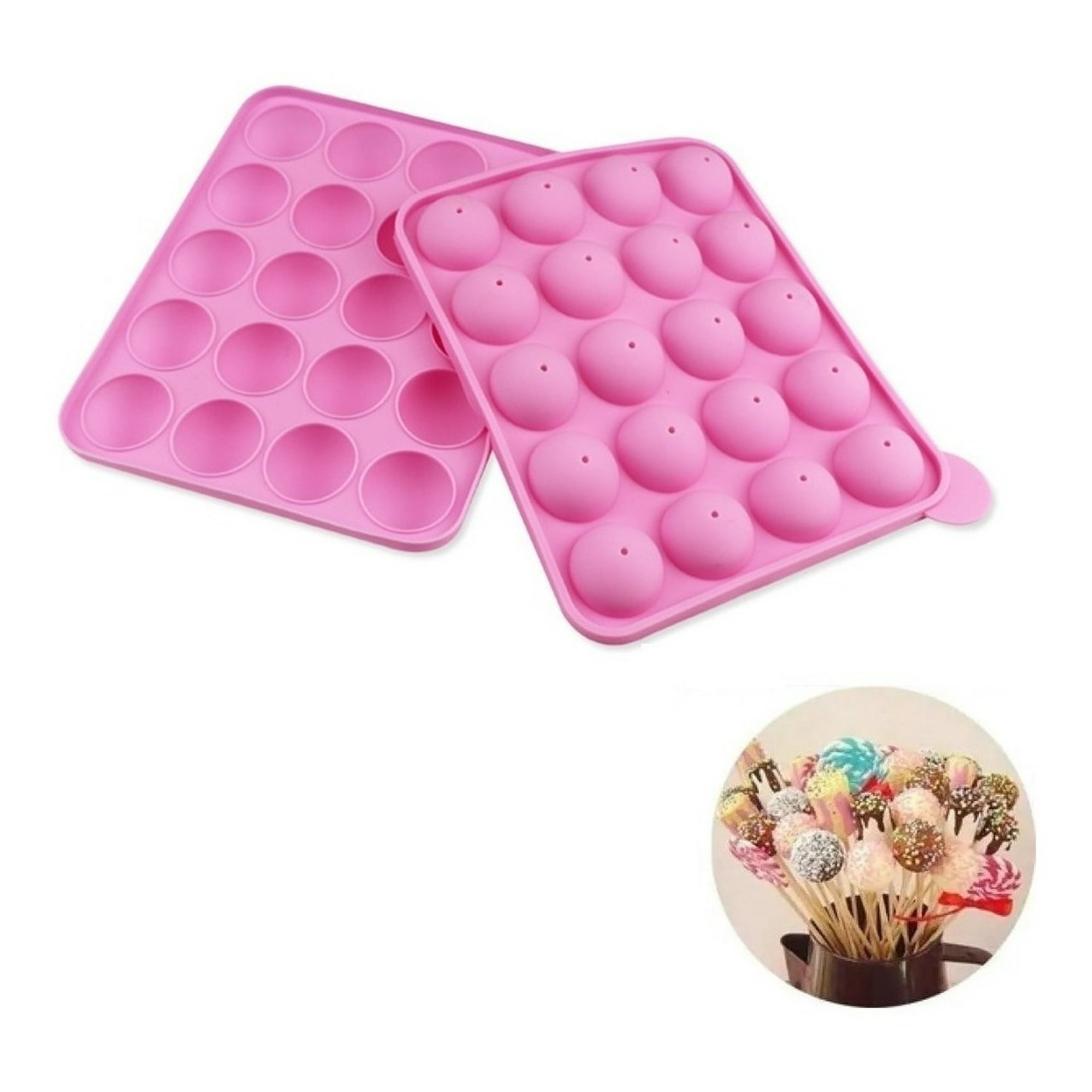 Genérico - Pack 2 Molde De Silicona Cakepop Molde Silicona 20 Esferas