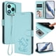 thumbnail image 2 of Funda Billetera con Relieve de Gato para Honor 400 Lite, Verde Claro, 2 of 6