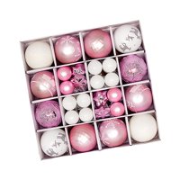 Bothyi - 44X Bolas De Navidad Adornos Árbol De Navidad Decoración Colgante Para Cumpleaños Rosa Y Blanco
