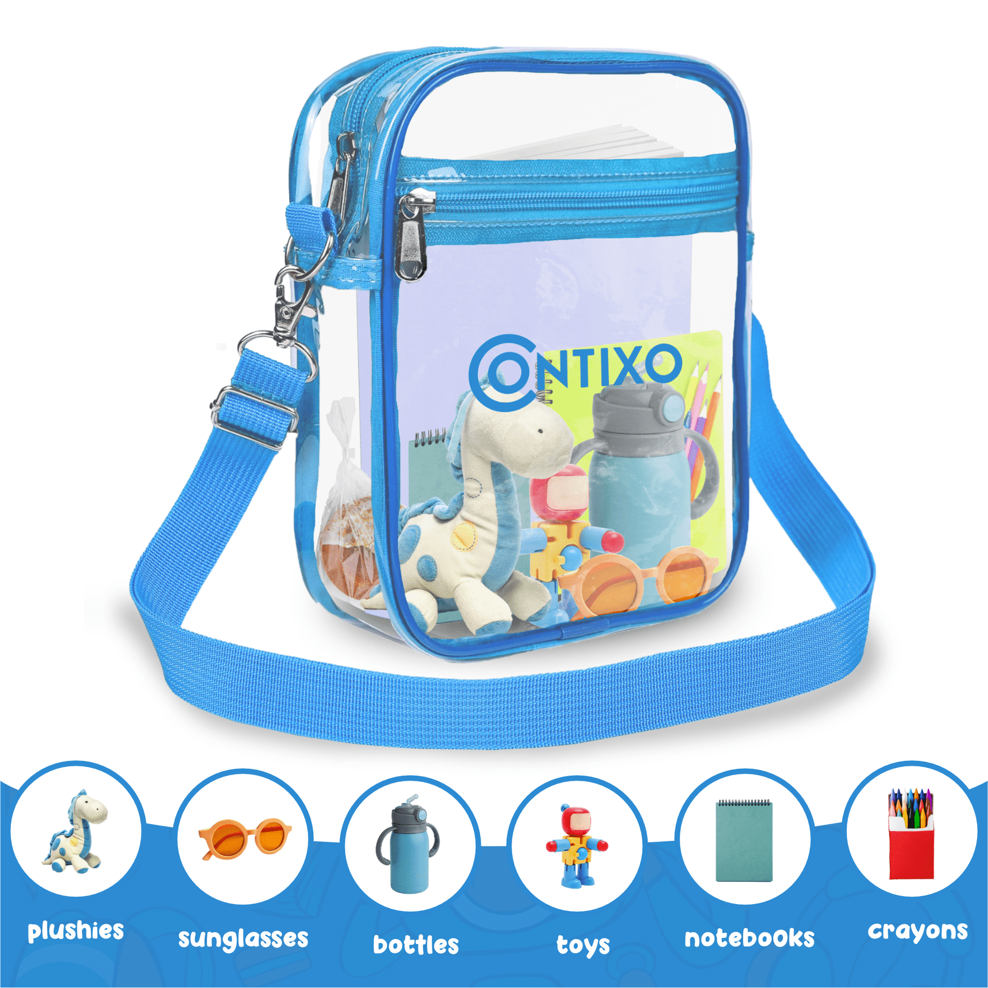 Mochila Contixo Transparente Azul