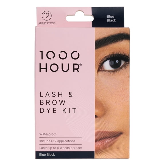 Kit de color para cejas, 1000 horas, azul y negro con 12 aplicaciones