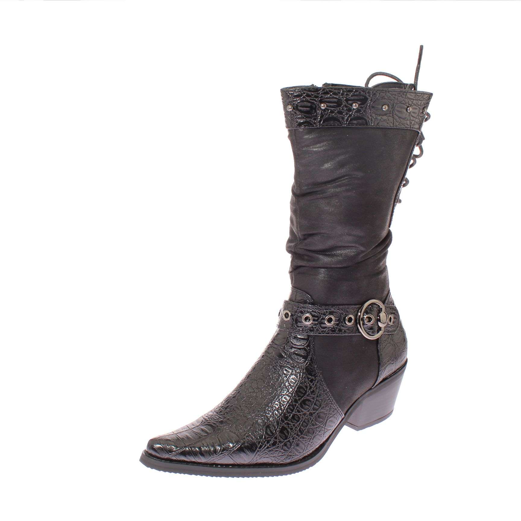 Bota Vaquera Negro Vía Franca