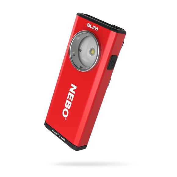 Lámpara de trabajo NEBO Slim, recargable por USB, 500 lúmenes, color rojo