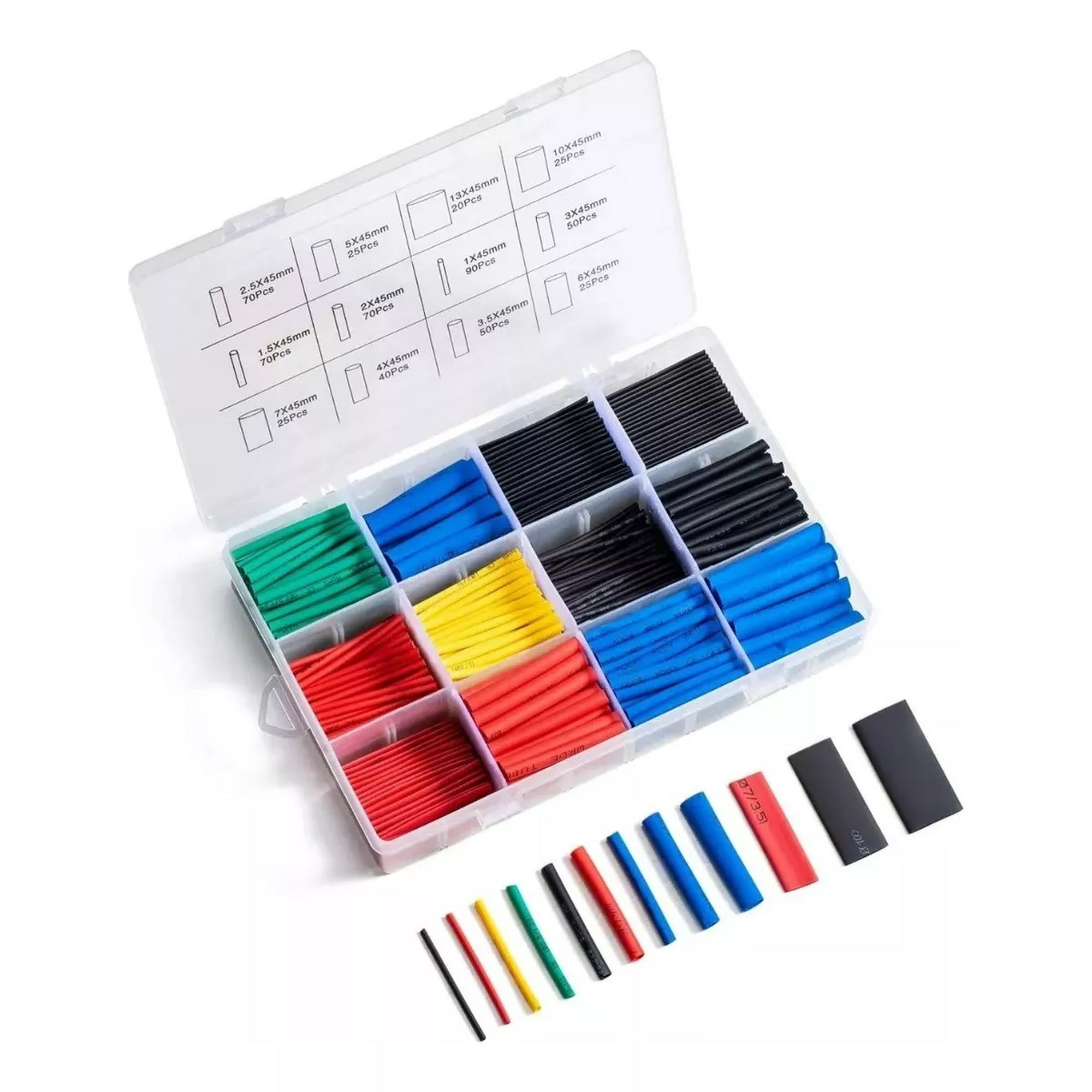 Genérico - Set 560 Tubos Termoretractil Aislante Union Termoencogible Conectores Electricos Aislante