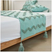 Top Lucky - Set Piecera Bordada + 02 Fundas 60X210 Cm Verde