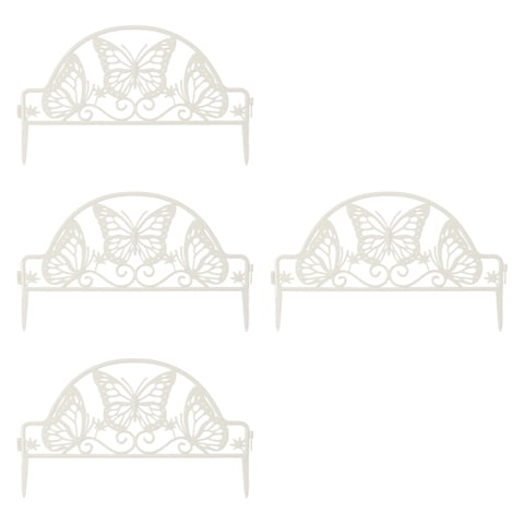 Ioensy - 4 Paneles Decorativos Para Valla De Jardín, Barrera Para Animales, Valla Para Césped Y Borde Para Mascotas