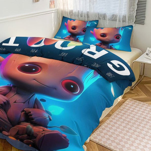 Guardians of The Galaxy Groot Bedding Sets for Kids Men Women Queen Size Comforter Set